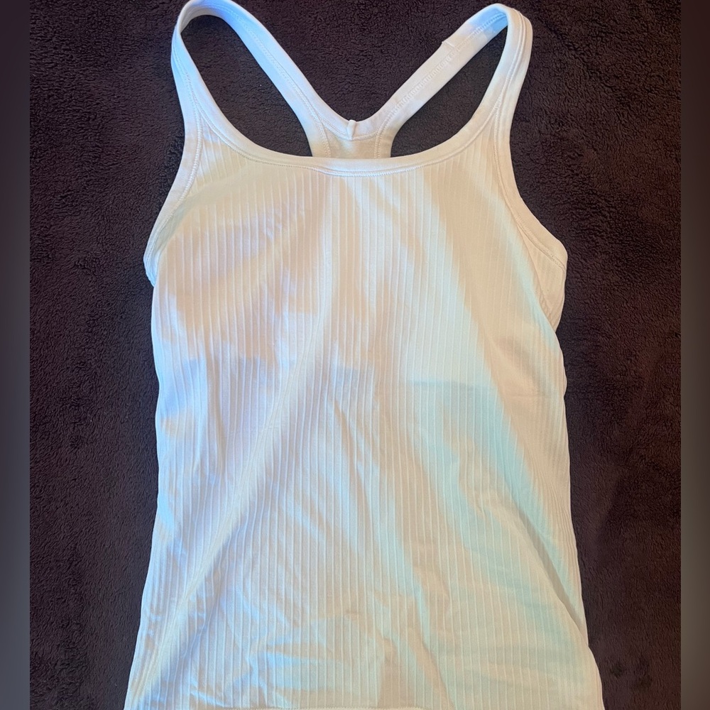 White lululemon ebb to street tank top size 2
